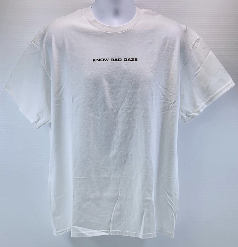 QQ) Know Bad Daze Till Death Rose Men White Cotton T-Shirt XL